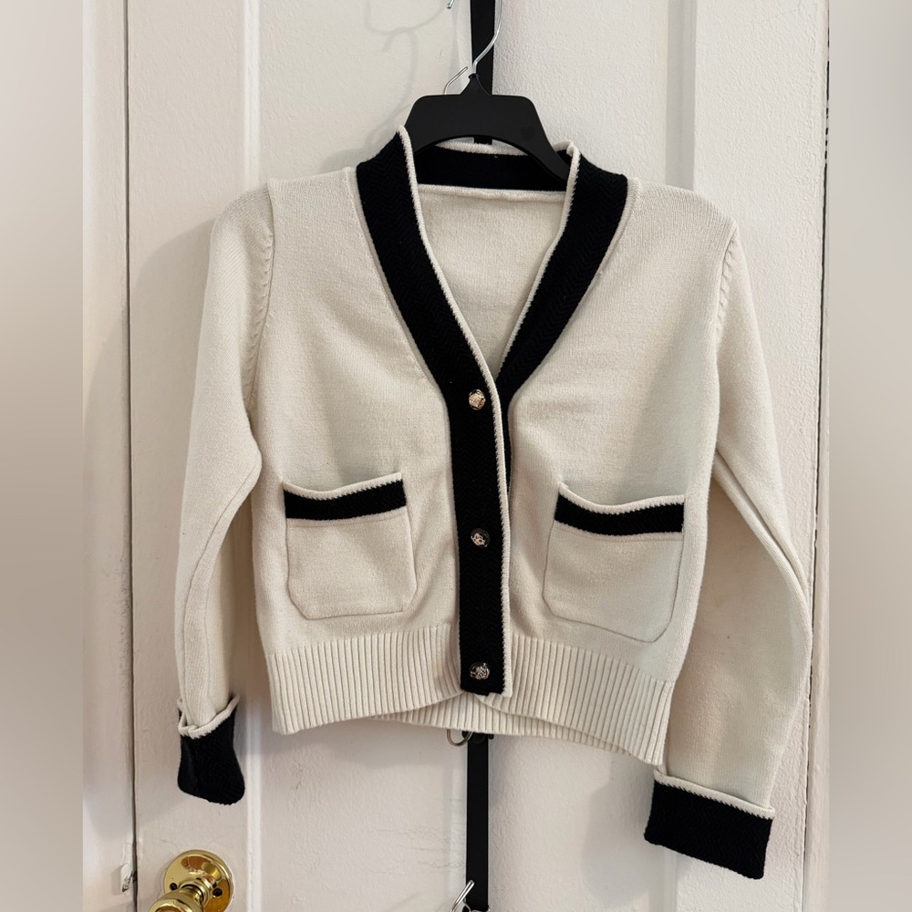 Stylish Black and White Cardigan